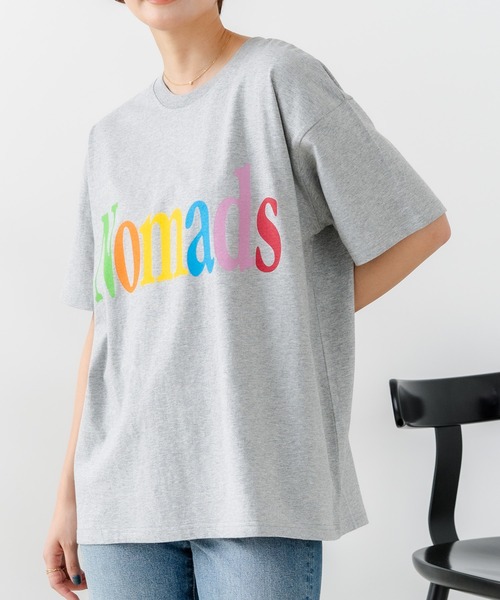 fort point(フォーポイント)の「【C-FORT POINT/フォートポイント】【綿100% ゆったりワイドシルエット】カラフルロゴプリント Tシャツ 韓国ファッション 部屋着 ワンマイル 春夏 ゆったり(Tシャツ/カットソー・レディース・ブラウン/杢グレー/チャコールグレー/アイボリー・FREE)」の1枚目の写真