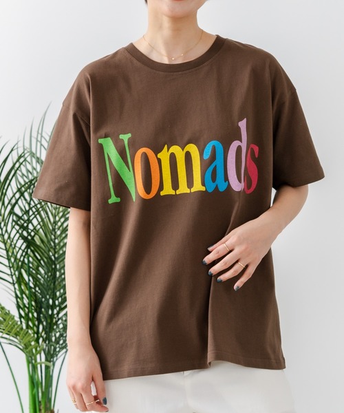 fort point(フォーポイント)の「【C-FORT POINT/フォートポイント】【綿100% ゆったりワイドシルエット】カラフルロゴプリント Tシャツ 韓国ファッション 部屋着 ワンマイル 春夏 ゆったり(Tシャツ/カットソー・レディース・ブラウン/杢グレー/チャコールグレー/アイボリー・FREE)」の4枚目の写真