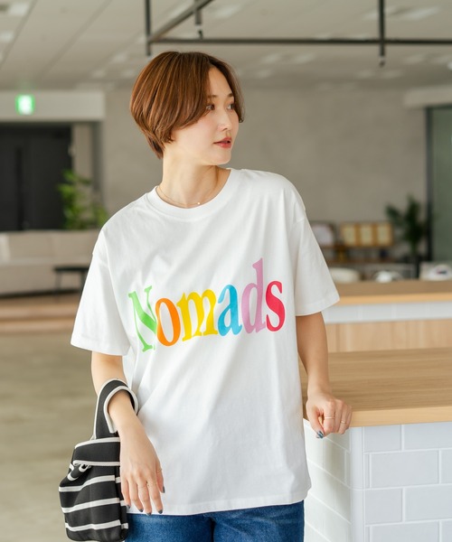 fort point(フォーポイント)の「【C-FORT POINT/フォートポイント】【綿100% ゆったりワイドシルエット】カラフルロゴプリント Tシャツ 韓国ファッション 部屋着 ワンマイル 春夏 ゆったり(Tシャツ/カットソー・レディース・ブラウン/杢グレー/チャコールグレー/アイボリー・FREE)」の6枚目の写真