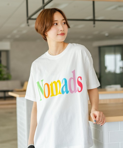 fort point(フォーポイント)の「【C-FORT POINT/フォートポイント】【綿100% ゆったりワイドシルエット】カラフルロゴプリント Tシャツ 韓国ファッション 部屋着 ワンマイル 春夏 ゆったり(Tシャツ/カットソー・レディース・ブラウン/杢グレー/チャコールグレー/アイボリー・FREE)」の9枚目の写真