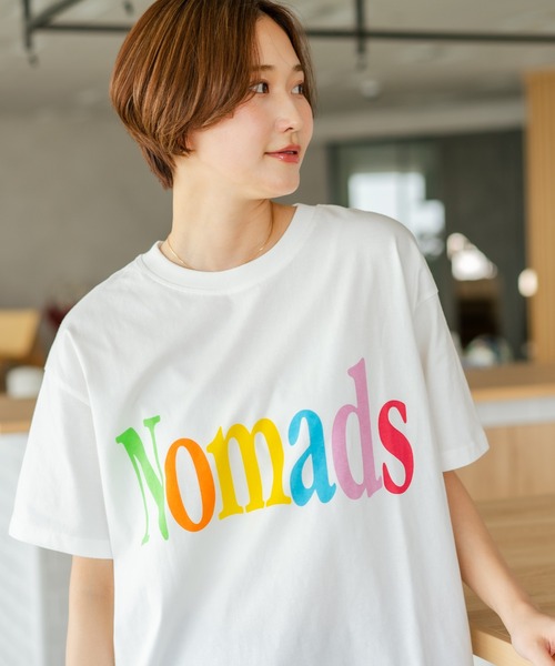 fort point(フォーポイント)の「【C-FORT POINT/フォートポイント】【綿100% ゆったりワイドシルエット】カラフルロゴプリント Tシャツ 韓国ファッション 部屋着 ワンマイル 春夏 ゆったり(Tシャツ/カットソー・レディース・ブラウン/杢グレー/チャコールグレー/アイボリー・FREE)」の10枚目の写真