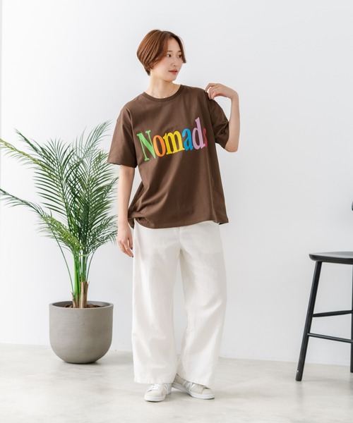 fort point(フォーポイント)の「【C-FORT POINT/フォートポイント】【綿100% ゆったりワイドシルエット】カラフルロゴプリント Tシャツ 韓国ファッション 部屋着 ワンマイル 春夏 ゆったり(Tシャツ/カットソー・レディース・ブラウン/杢グレー/チャコールグレー/アイボリー・FREE)」の17枚目の写真