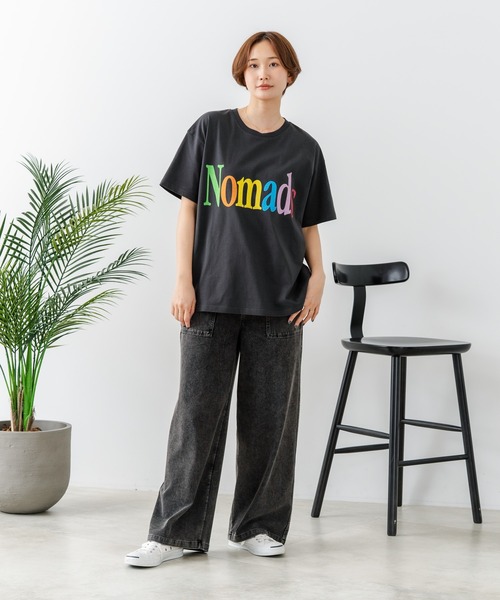 fort point(フォーポイント)の「【C-FORT POINT/フォートポイント】【綿100% ゆったりワイドシルエット】カラフルロゴプリント Tシャツ 韓国ファッション 部屋着 ワンマイル 春夏 ゆったり(Tシャツ/カットソー・レディース・ブラウン/杢グレー/チャコールグレー/アイボリー・FREE)」の11枚目の写真