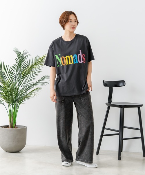 fort point(フォーポイント)の「【C-FORT POINT/フォートポイント】【綿100% ゆったりワイドシルエット】カラフルロゴプリント Tシャツ 韓国ファッション 部屋着 ワンマイル 春夏 ゆったり(Tシャツ/カットソー・レディース・ブラウン/杢グレー/チャコールグレー/アイボリー・FREE)」の18枚目の写真