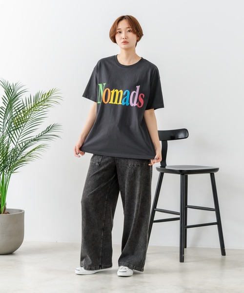 fort point(フォーポイント)の「【C-FORT POINT/フォートポイント】【綿100% ゆったりワイドシルエット】カラフルロゴプリント Tシャツ 韓国ファッション 部屋着 ワンマイル 春夏 ゆったり(Tシャツ/カットソー・レディース・ブラウン/杢グレー/チャコールグレー/アイボリー・FREE)」の20枚目の写真