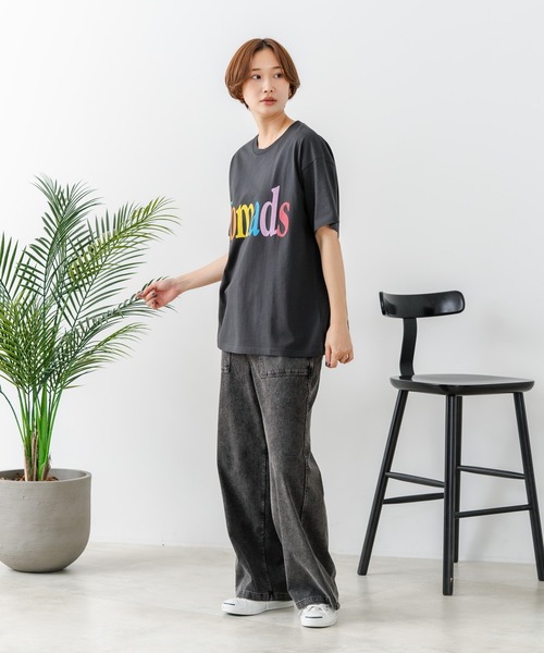 fort point(フォーポイント)の「【C-FORT POINT/フォートポイント】【綿100% ゆったりワイドシルエット】カラフルロゴプリント Tシャツ 韓国ファッション 部屋着 ワンマイル 春夏 ゆったり(Tシャツ/カットソー・レディース・ブラウン/杢グレー/チャコールグレー/アイボリー・FREE)」の21枚目の写真