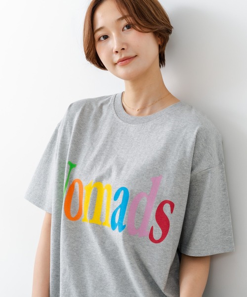 fort point(フォーポイント)の「【C-FORT POINT/フォートポイント】【綿100% ゆったりワイドシルエット】カラフルロゴプリント Tシャツ 韓国ファッション 部屋着 ワンマイル 春夏 ゆったり(Tシャツ/カットソー・レディース・ブラウン/杢グレー/チャコールグレー/アイボリー・FREE)」の13枚目の写真