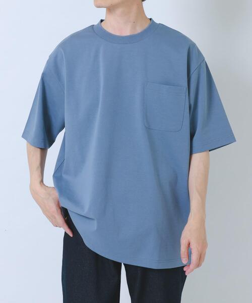 ITEMS URBANRESEARCH(アイテムズ アーバンリサーチ)の「接触冷感ダンボールショートスリーブカットソー(Tシャツ/カットソー・メンズ・ブルー系その他/オリーブ/ピンクベージュ/オフホワイト・LARGE/MEDIUM)」の3枚目の写真