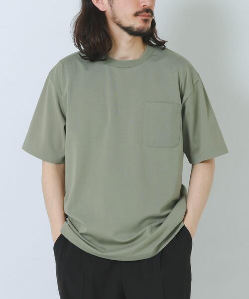 ITEMS URBANRESEARCH(アイテムズ アーバンリサーチ)の「接触冷感ダンボールショートスリーブカットソー(Tシャツ/カットソー・メンズ・ブルー系その他/オリーブ/ピンクベージュ/オフホワイト・LARGE/MEDIUM)」の10枚目の写真