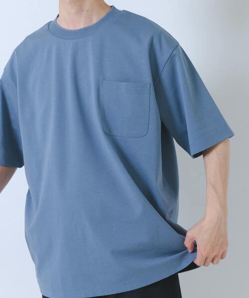 ITEMS URBANRESEARCH(アイテムズ アーバンリサーチ)の「接触冷感ダンボールショートスリーブカットソー(Tシャツ/カットソー・メンズ・ブルー系その他/オリーブ/ピンクベージュ/オフホワイト・LARGE/MEDIUM)」の22枚目の写真