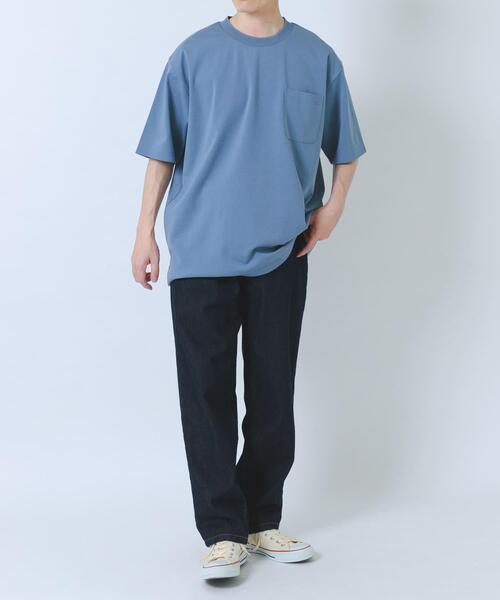 ITEMS URBANRESEARCH(アイテムズ アーバンリサーチ)の「接触冷感ダンボールショートスリーブカットソー(Tシャツ/カットソー・メンズ・ブルー系その他/オリーブ/ピンクベージュ/オフホワイト・LARGE/MEDIUM)」の18枚目の写真
