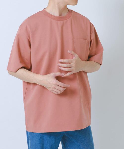 ITEMS URBANRESEARCH(アイテムズ アーバンリサーチ)の「接触冷感ダンボールショートスリーブカットソー(Tシャツ/カットソー・メンズ・ブルー系その他/オリーブ/ピンクベージュ/オフホワイト・LARGE/MEDIUM)」の7枚目の写真