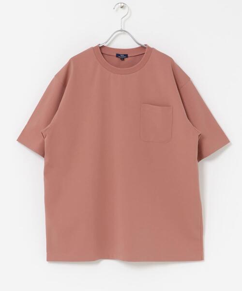 ITEMS URBANRESEARCH(アイテムズ アーバンリサーチ)の「接触冷感ダンボールショートスリーブカットソー(Tシャツ/カットソー・メンズ・ブルー系その他/オリーブ/ピンクベージュ/オフホワイト・LARGE/MEDIUM)」の6枚目の写真