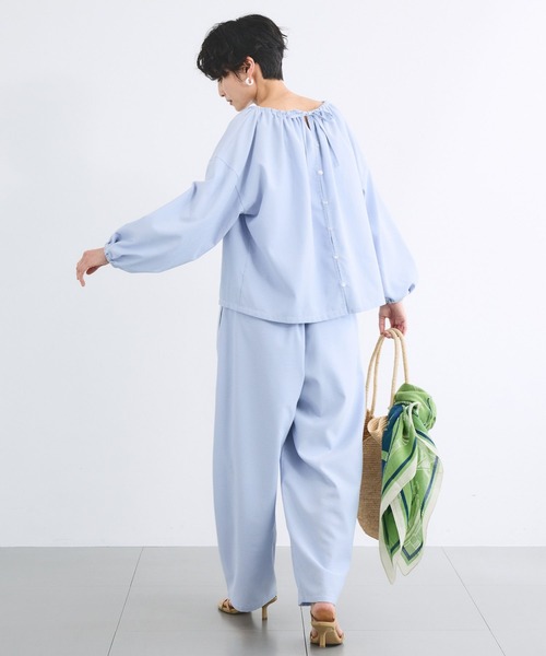 BARNYARDSTORM（バンヤードストーム）の「BARNYARDSTORM / 2WAYサッカーストライプブラウス【吸水速乾 / WEB限定カラー】＜セットアップ対応＞（シャツ/ブラウス・レディース・ホワイト/ブラック/ブルー・FREE）」の19枚目の写真