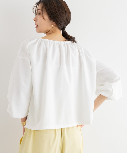 BARNYARDSTORM（バンヤードストーム）の「BARNYARDSTORM / 2WAYサッカーストライプブラウス【吸水速乾 / WEB限定カラー】＜セットアップ対応＞（シャツ/ブラウス・レディース・ホワイト/ブラック/ブルー・FREE）」の22枚目の写真