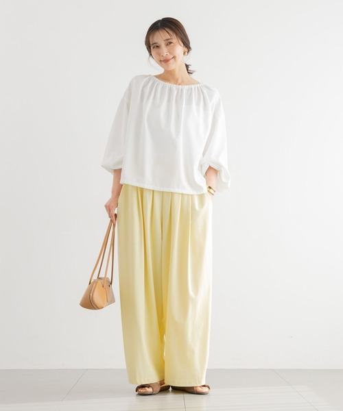 BARNYARDSTORM（バンヤードストーム）の「BARNYARDSTORM / 2WAYサッカーストライプブラウス【吸水速乾 / WEB限定カラー】＜セットアップ対応＞（シャツ/ブラウス・レディース・ホワイト/ブラック/ブルー・FREE）」の11枚目の写真