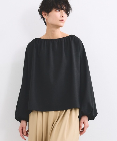 BARNYARDSTORM（バンヤードストーム）の「BARNYARDSTORM / 2WAYサッカーストライプブラウス【吸水速乾 / WEB限定カラー】＜セットアップ対応＞（シャツ/ブラウス・レディース・ホワイト/ブラック/ブルー・FREE）」の8枚目の写真