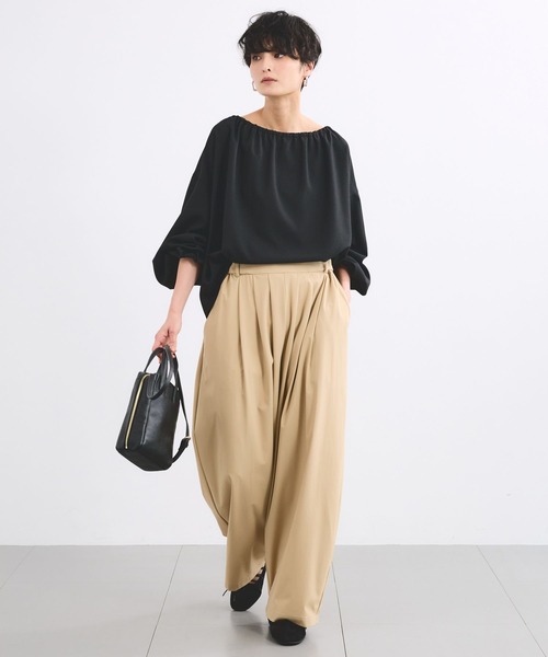 BARNYARDSTORM（バンヤードストーム）の「BARNYARDSTORM / 2WAYサッカーストライプブラウス【吸水速乾 / WEB限定カラー】＜セットアップ対応＞（シャツ/ブラウス・レディース・ホワイト/ブラック/ブルー・FREE）」の10枚目の写真