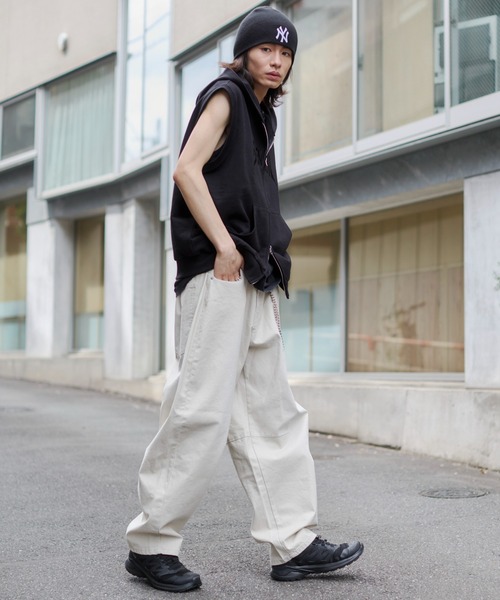 WEGO(ウィゴー)の「WEGO/【26年春夏新作】ノースリZIPパーカー(パーカー・メンズ・ブラック/杢グレー・MEDIUM/LARGE)」の15枚目の写真