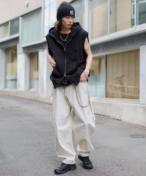WEGO(ウィゴー)の「WEGO/【26年春夏新作】ノースリZIPパーカー(パーカー・メンズ・ブラック/杢グレー・MEDIUM/LARGE)」の10枚目の写真