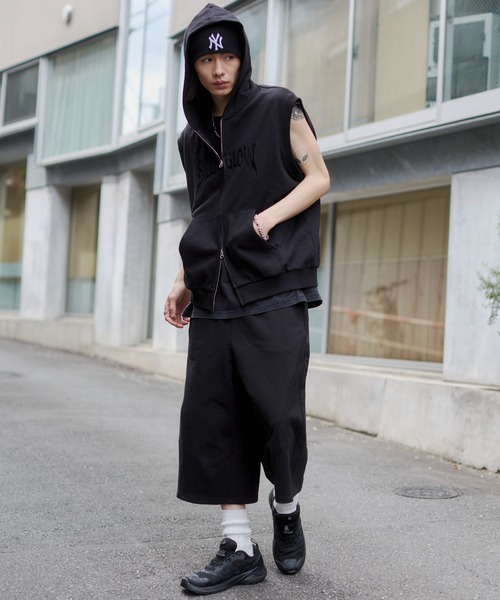 WEGO(ウィゴー)の「WEGO/【26年春夏新作】ノースリZIPパーカー(パーカー・メンズ・ブラック/杢グレー・MEDIUM/LARGE)」の11枚目の写真