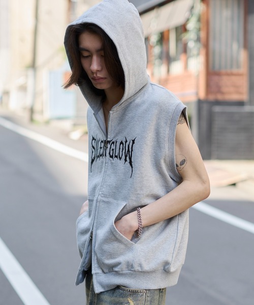 WEGO(ウィゴー)の「WEGO/【26年春夏新作】ノースリZIPパーカー(パーカー・メンズ・ブラック/杢グレー・MEDIUM/LARGE)」の19枚目の写真