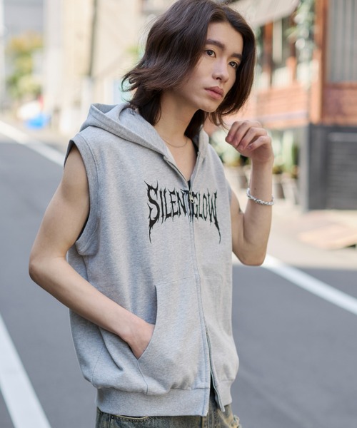 WEGO(ウィゴー)の「WEGO/【26年春夏新作】ノースリZIPパーカー(パーカー・メンズ・ブラック/杢グレー・MEDIUM/LARGE)」の20枚目の写真