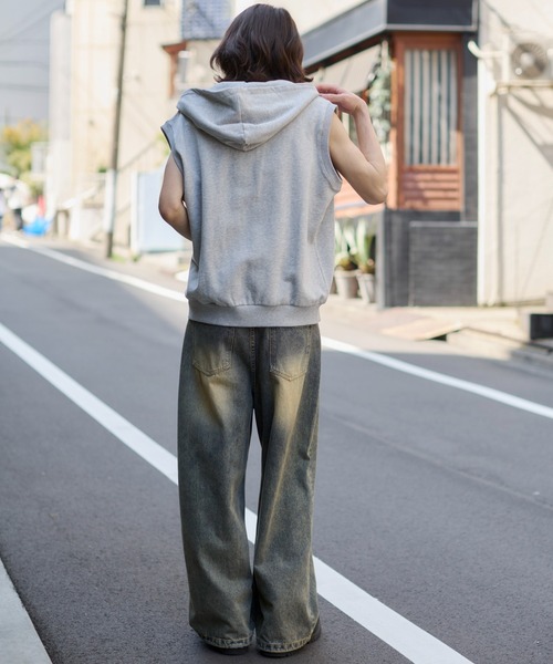 WEGO(ウィゴー)の「WEGO/【26年春夏新作】ノースリZIPパーカー(パーカー・メンズ・ブラック/杢グレー・MEDIUM/LARGE)」の22枚目の写真