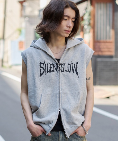 WEGO（ウィゴー）の「WEGO/【26年春夏新作】ノースリZIPパーカー（パーカー・メンズ・ブラック/杢グレー・MEDIUM/LARGE）」の12枚目の写真