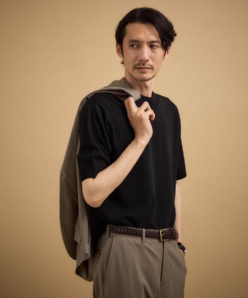 TAKEO KIKUCHI(タケオキクチ)の「【接触冷感/洗える】ヴィスコースナイロンモックネックニット(ニット/セーター・メンズ・ブラック/ベージュ・04/03/02)」の3枚目の写真