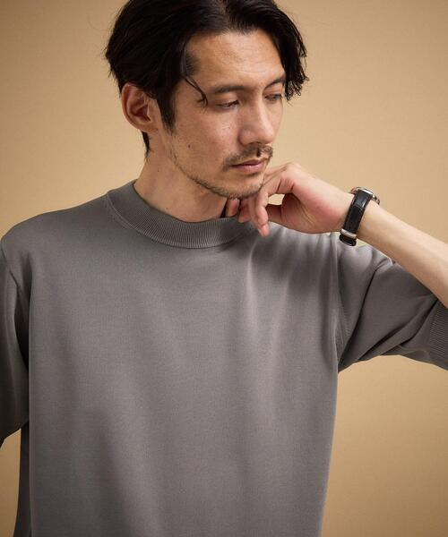 TAKEO KIKUCHI(タケオキクチ)の「【接触冷感/洗える】ヴィスコースナイロンモックネックニット(ニット/セーター・メンズ・ブラック/ベージュ・04/03/02)」の12枚目の写真