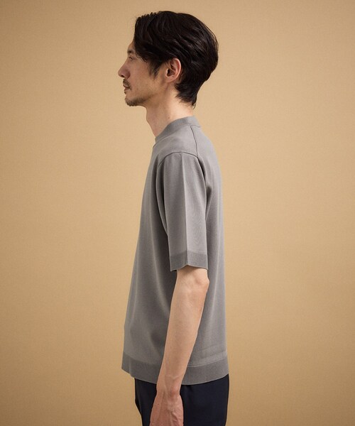 TAKEO KIKUCHI(タケオキクチ)の「【接触冷感/洗える】ヴィスコースナイロンモックネックニット(ニット/セーター・メンズ・ブラック/ベージュ・04/03/02)」の19枚目の写真