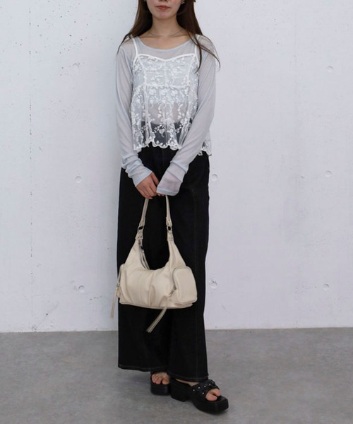 archives(アルシーヴ)の「刺繍レースペプラムビスチェ×シアーカットTOPS(アンサンブル・レディース・オフホワイト/ブルー/ブラック・MEDIUM)」の17枚目の写真
