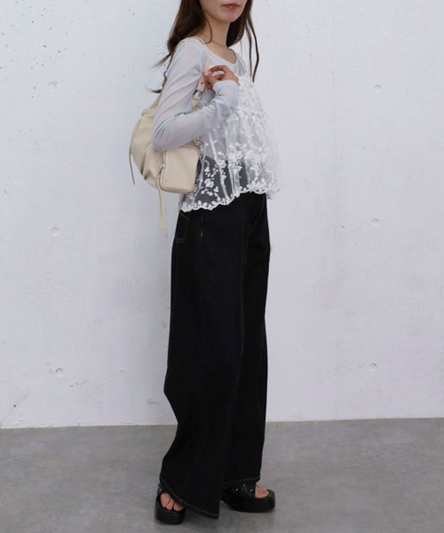 archives(アルシーヴ)の「刺繍レースペプラムビスチェ×シアーカットTOPS(アンサンブル・レディース・オフホワイト/ブルー/ブラック・MEDIUM)」の20枚目の写真