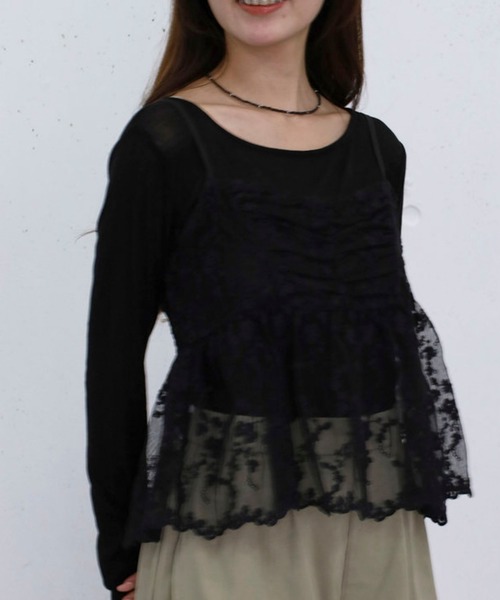 archives(アルシーヴ)の「刺繍レースペプラムビスチェ×シアーカットTOPS(アンサンブル・レディース・オフホワイト/ブルー/ブラック・MEDIUM)」の22枚目の写真