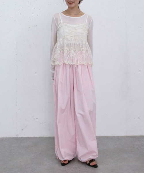 archives(アルシーヴ)の「刺繍レースペプラムビスチェ×シアーカットTOPS(アンサンブル・レディース・オフホワイト/ブルー/ブラック・MEDIUM)」の8枚目の写真