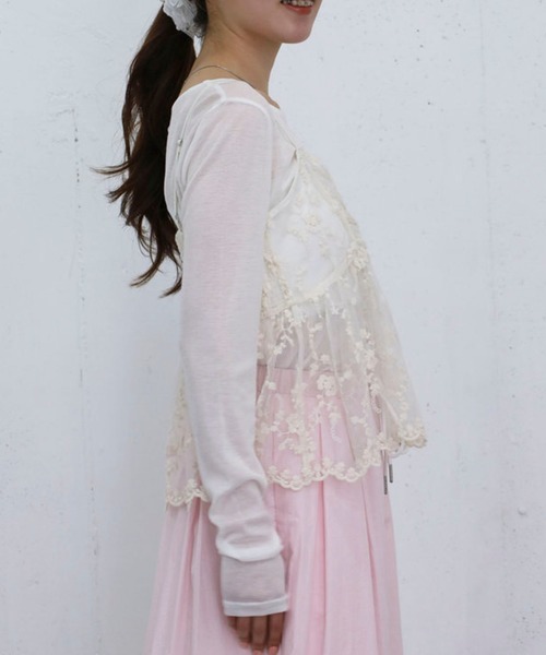 archives(アルシーヴ)の「刺繍レースペプラムビスチェ×シアーカットTOPS(アンサンブル・レディース・オフホワイト/ブルー/ブラック・MEDIUM)」の6枚目の写真