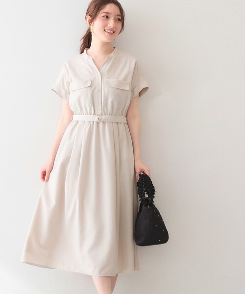 index(インデックス)の「ダブルポケットスキッパーワンピース【防シワ/洗濯機OK】《XS~3L/6col》(ワンピース・レディース・サックスブルー/ナチュラル/ネイビー/チャコール/ダークブラウン/ブルー系5・34/36/38/40/42/44)」の3枚目の写真