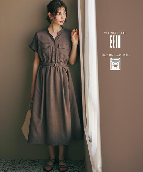 index(インデックス)の「ダブルポケットスキッパーワンピース【防シワ/洗濯機OK】《XS~3L/6col》(ワンピース・レディース・サックスブルー/ナチュラル/ネイビー/チャコール/ダークブラウン/ブルー系5・34/36/38/40/42/44)」の16枚目の写真