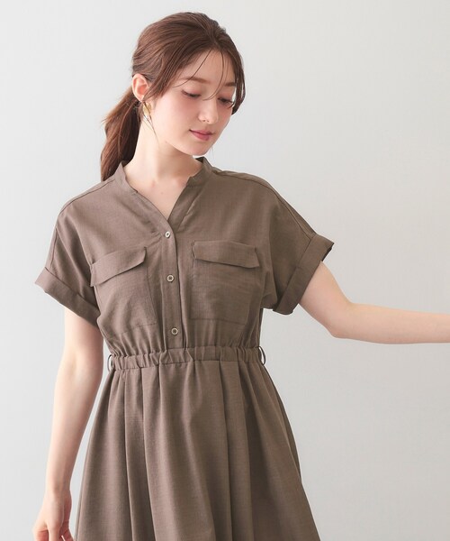 index(インデックス)の「ダブルポケットスキッパーワンピース【防シワ/洗濯機OK】《XS~3L/6col》(ワンピース・レディース・サックスブルー/ナチュラル/ネイビー/チャコール/ダークブラウン/ブルー系5・34/36/38/40/42/44)」の21枚目の写真