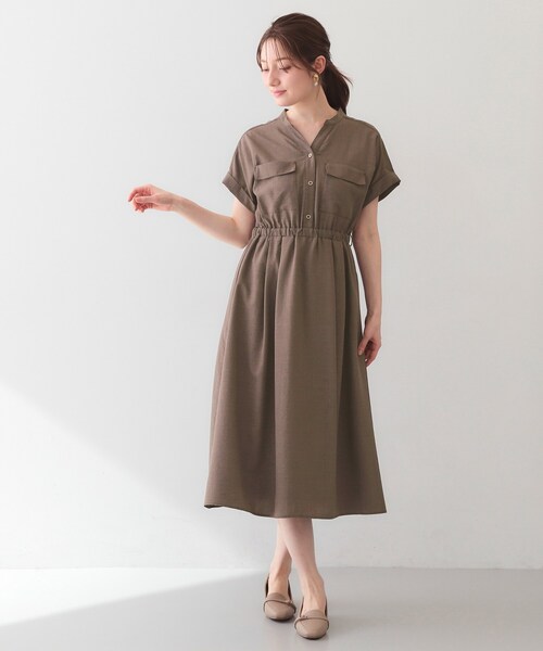 index(インデックス)の「ダブルポケットスキッパーワンピース【防シワ/洗濯機OK】《XS~3L/6col》(ワンピース・レディース・サックスブルー/ナチュラル/ネイビー/チャコール/ダークブラウン/ブルー系5・34/36/38/40/42/44)」の22枚目の写真