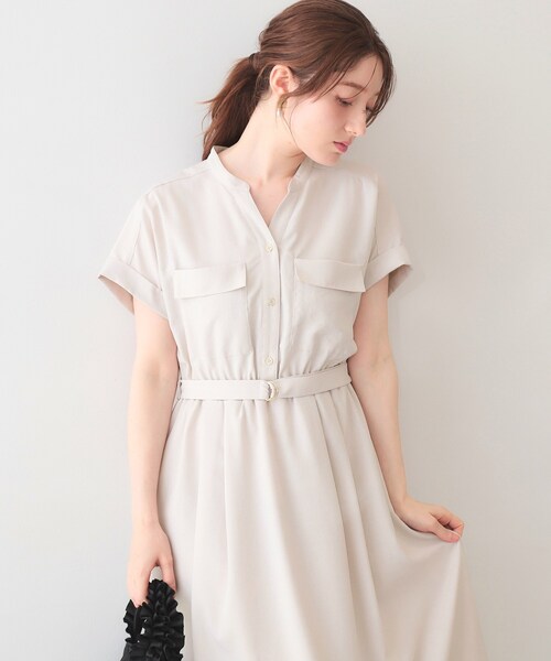 index(インデックス)の「ダブルポケットスキッパーワンピース【防シワ/洗濯機OK】《XS~3L/6col》(ワンピース・レディース・サックスブルー/ナチュラル/ネイビー/チャコール/ダークブラウン/ブルー系5・34/36/38/40/42/44)」の15枚目の写真