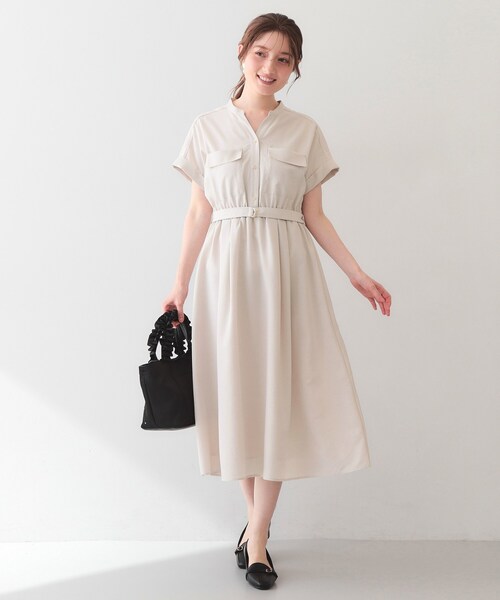 index(インデックス)の「ダブルポケットスキッパーワンピース【防シワ/洗濯機OK】《XS~3L/6col》(ワンピース・レディース・サックスブルー/ナチュラル/ネイビー/チャコール/ダークブラウン/ブルー系5・34/36/38/40/42/44)」の18枚目の写真