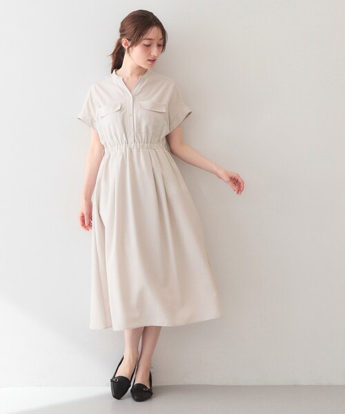 index(インデックス)の「ダブルポケットスキッパーワンピース【防シワ/洗濯機OK】《XS~3L/6col》(ワンピース・レディース・サックスブルー/ナチュラル/ネイビー/チャコール/ダークブラウン/ブルー系5・34/36/38/40/42/44)」の20枚目の写真