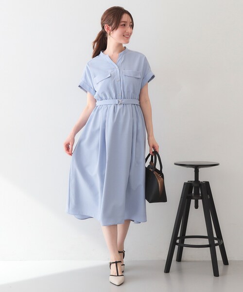 index(インデックス)の「ダブルポケットスキッパーワンピース【防シワ/洗濯機OK】《XS~3L/6col》(ワンピース・レディース・サックスブルー/ナチュラル/ネイビー/チャコール/ダークブラウン/ブルー系5・34/36/38/40/42/44)」の22枚目の写真