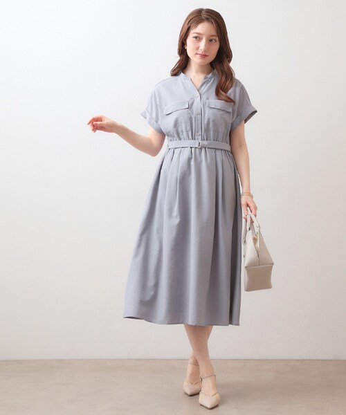 index(インデックス)の「ダブルポケットスキッパーワンピース【防シワ/洗濯機OK】《XS~3L/6col》(ワンピース・レディース・サックスブルー/ナチュラル/ネイビー/チャコール/ダークブラウン/ブルー系5・34/36/38/40/42/44)」の13枚目の写真