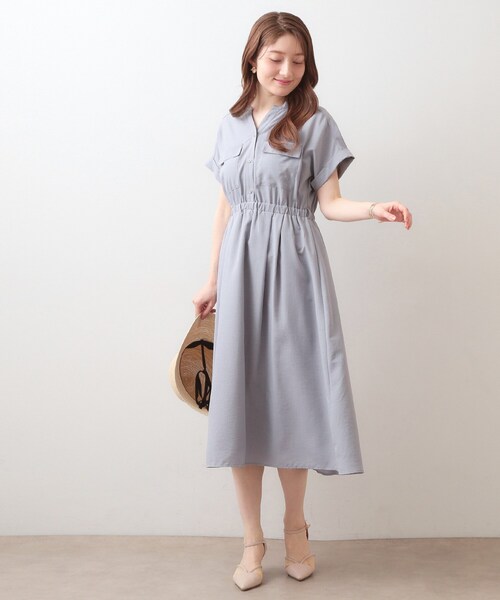 index(インデックス)の「ダブルポケットスキッパーワンピース【防シワ/洗濯機OK】《XS~3L/6col》(ワンピース・レディース・サックスブルー/ナチュラル/ネイビー/チャコール/ダークブラウン/ブルー系5・34/36/38/40/42/44)」の15枚目の写真