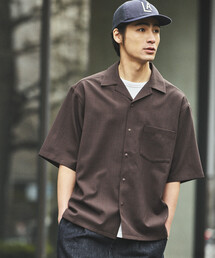 速乾素材 リラックスフィット オープンカラーシャツ ショートスリーブ リネン風/LINEN LIKE O/C SS SHT