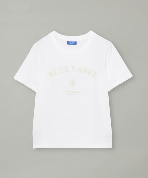 BLUE LABEL CRESTBRIDGE(ブルーレーベルクレストブリッジ)の「【UVカット】【接触冷感】【防透け】プレーティングシルケット天竺グラフィックロゴTシャツ(Tシャツ/カットソー・レディース・ダークネイビー/ホワイト/ベビーピンク/ブルー・40/38)」の16枚目の写真