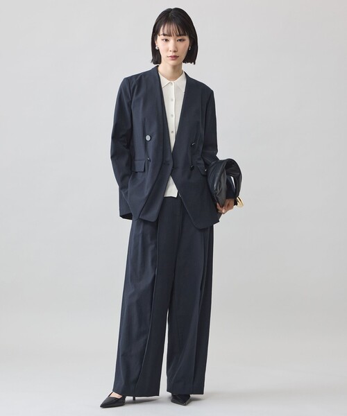 CAST:(キャストコロン)の「【CAST COLON】【接触冷感・UV対策・吸水速乾・遮熱性】タックフォルムパンツ(その他パンツ・レディース・ブラウン系その他5/ネイビー/ベージュ・M/S)」の4枚目の写真